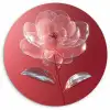 Sierlijk - Bloem - Roze - Glazen Wandcirkel plexiglas klein -3d