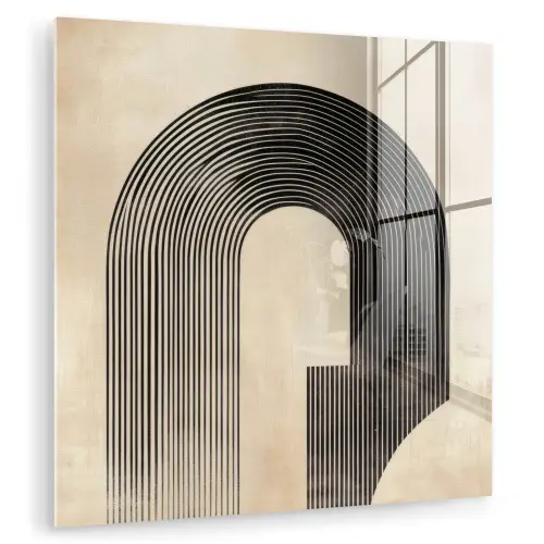 Boog -  Strepen - Minimalistisch - Zwart plexiglas 5mm klein -zzzproduct_nieuw