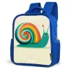 Slak - Regenboog - Kleurrijk Kinderrugzak - Blauw middel -schuin
