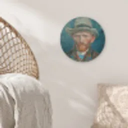 Zelfportret 1887 - Schilderij van Vincent van Gogh Wandcirkel kunststof plaat 5mm dik klein -sfeer5