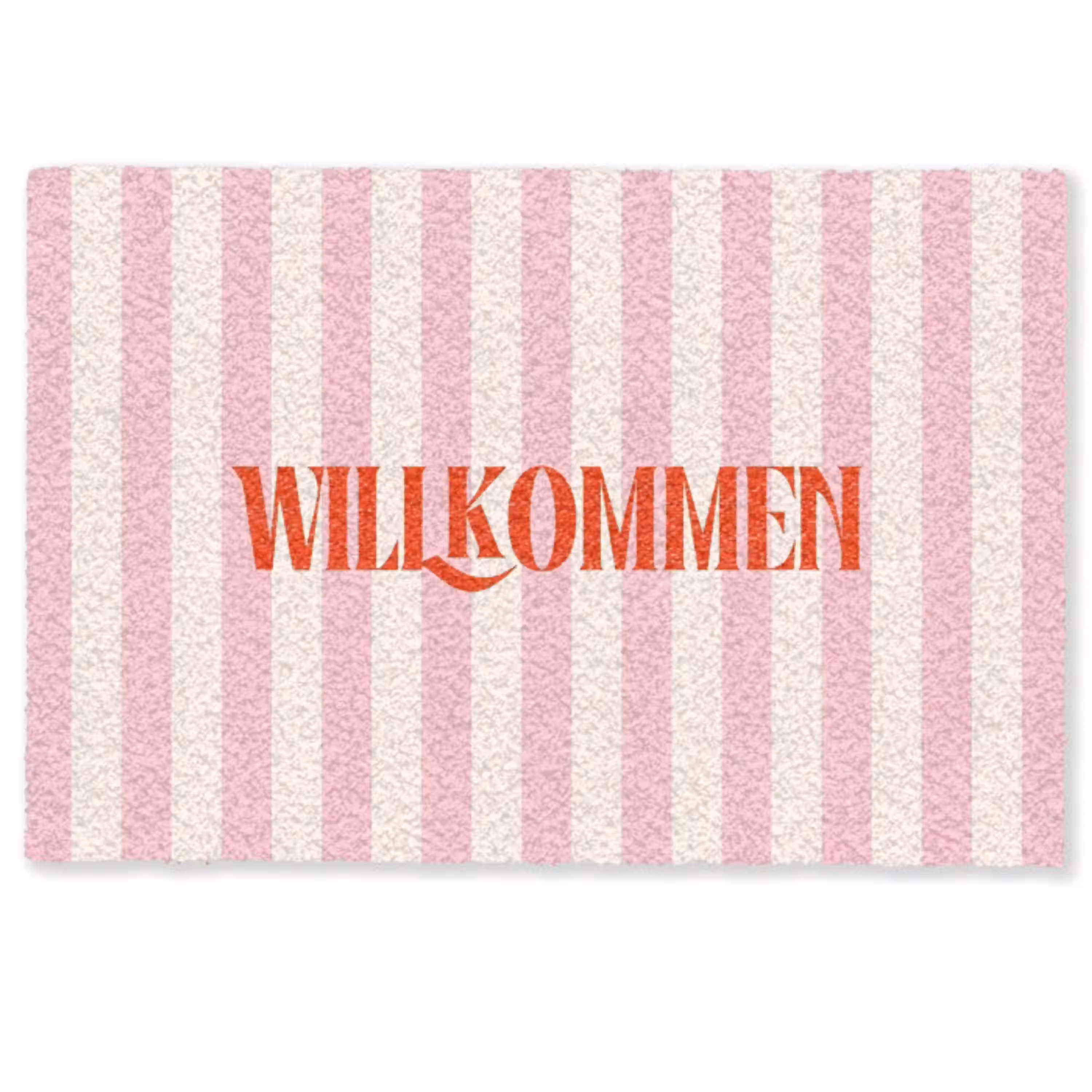 Zachtroze - Rood - Strepen - Wilkommen Deurmat klein -zkaufland3d