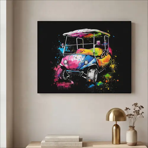 Graffiti - Sport - Golf - Golfkar Textielframe - compleet frame klein -sfeer2