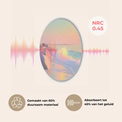Zomerlicht - Strand - Fonkelende accenten Akoestische PET Vilt - Rond klein -USP_NL