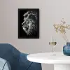 Zwart Wit - Leeuw - Kop - Dieren fotolijst zwart zonder passe partout klein -sfeer4