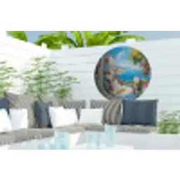 Landschap - Bloemen - Natuur - Zomer Wandcirkel tuinposter met ringen klein -buiten2