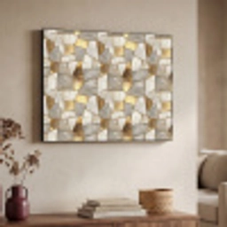 Mozaïek - Marmer - Goud Textielframe zwart klein 947 -sfeer3