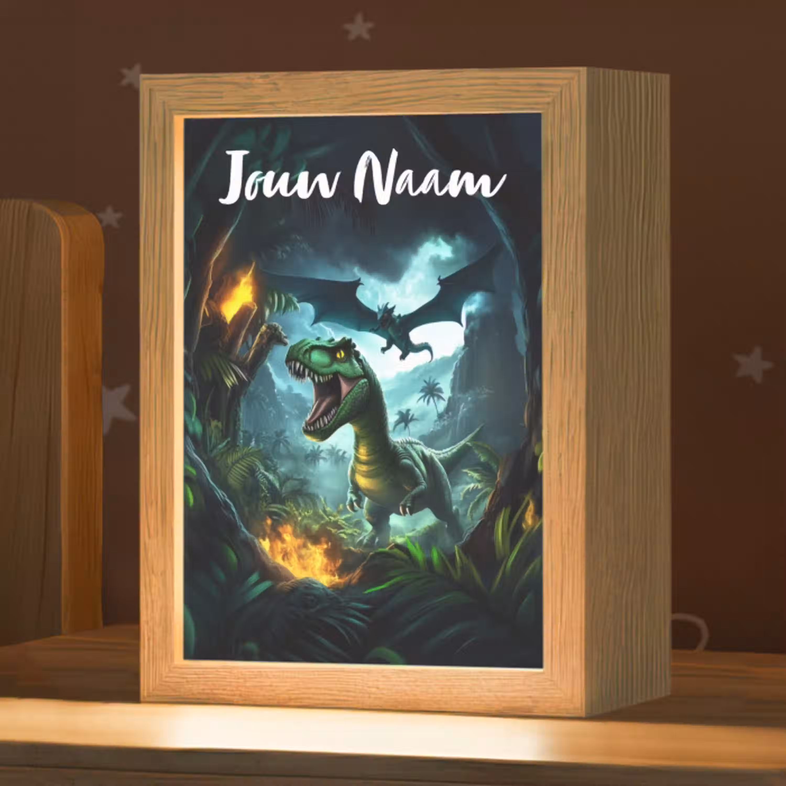 Dinosaurus - Draak - Jungle - Groen Light Box met kabel (Kinderlampje) klein -zzz_3d_website