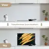 Goud - Verf - Strepen - Luxe - Abstract keuken achterwand spatscherm klein -voor_na_NL