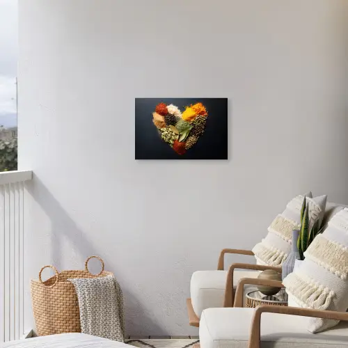 Specerijen - Mix - Hartvorm - Zwart Tuinposter op houten frame 2 cm dik klein -sfeer1