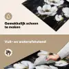 Bloemen - Wit - Abstract Inductie beschemer met haakjes klein -ky-schoon-nl