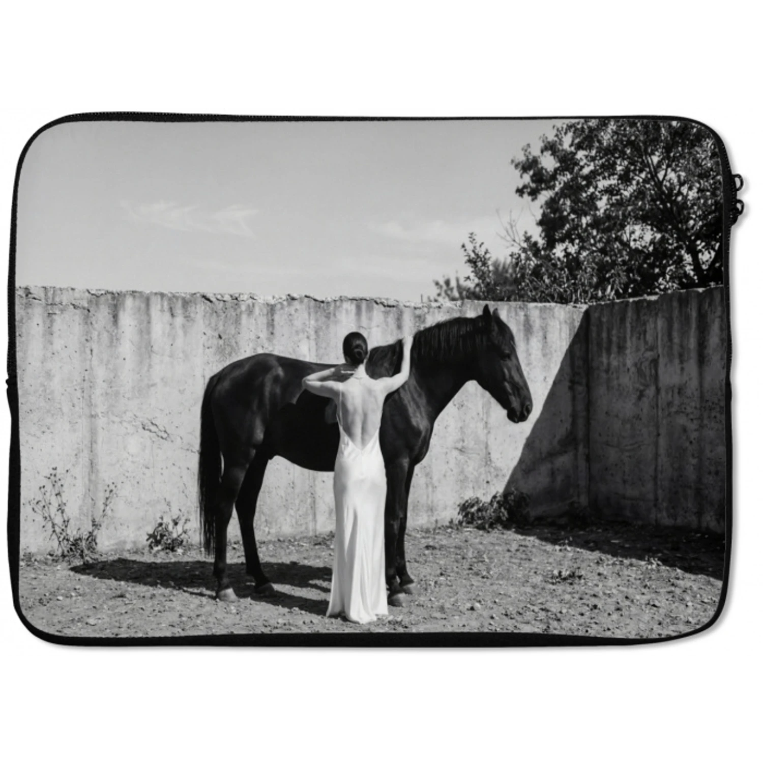 Vrouw - Paard - Artistiek laptophoes neopreen klein -zkaufland3dotto