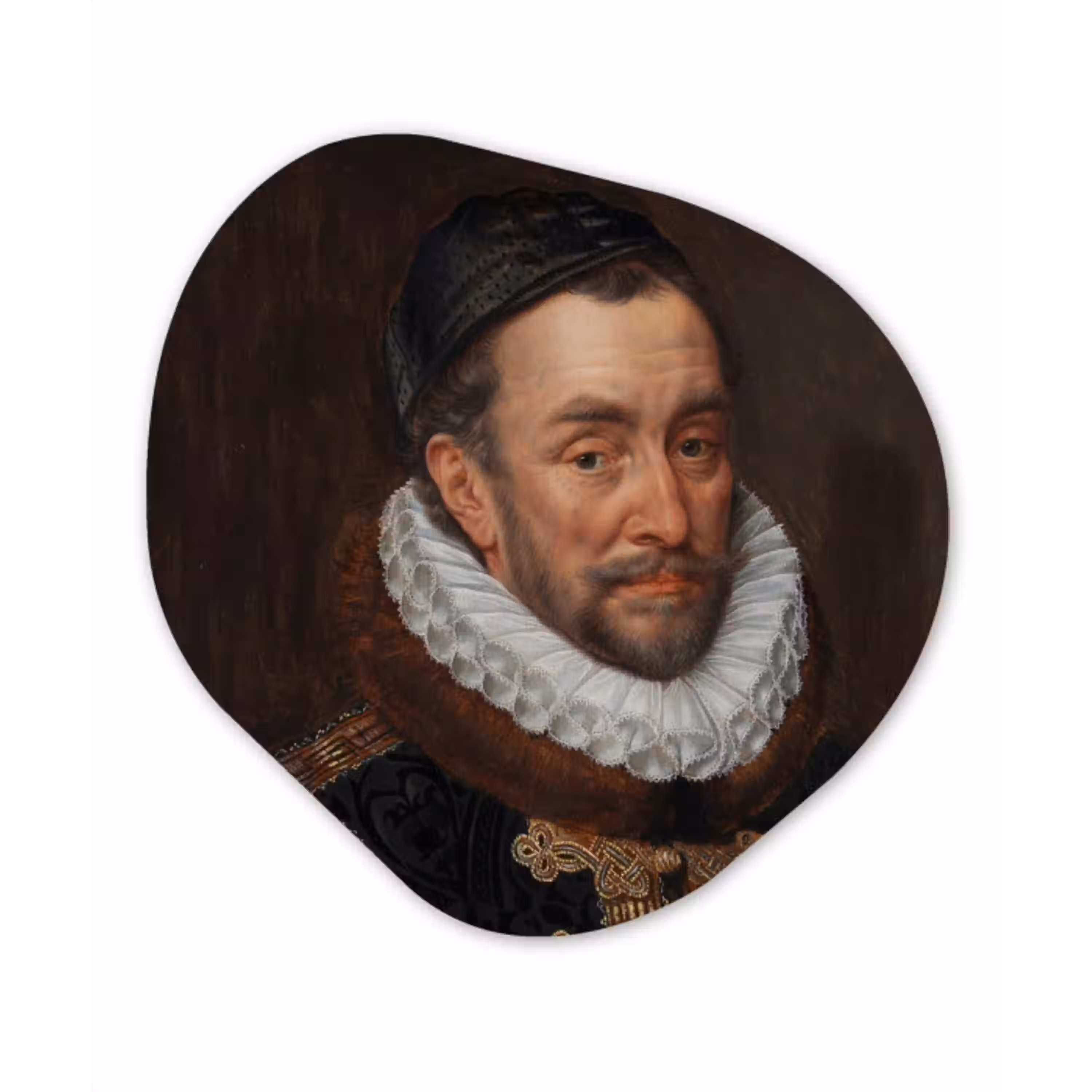 Willem van Oranje - Schilderij van Adriaen Thomasz. Wandcirkel Organisch Forex 3mm klein -3d