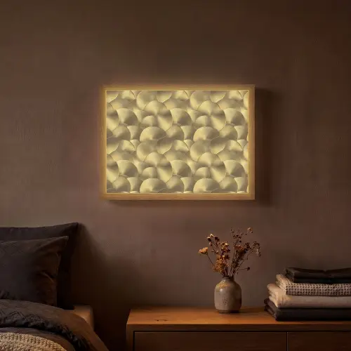 Modern - Cirkel - Goud Light Box met batterij (Wandlamp) middel 907 -sfeer4