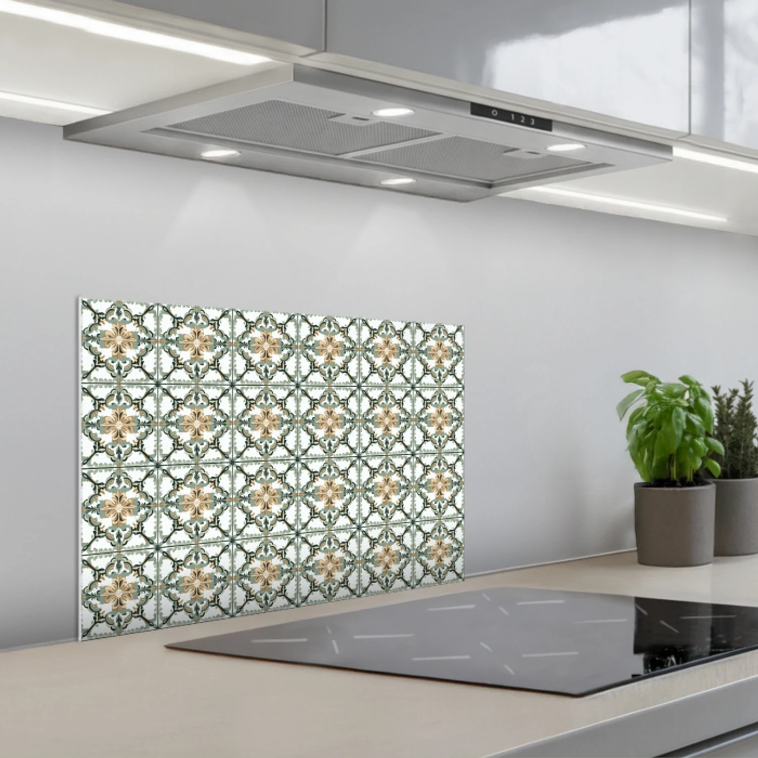 Floraal - Verweerd - Keurrijk keuken achterwand spatscherm klein 900 -3d_schuin