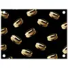 Macarons - Patroon - Goud - Zwart tuinposter los doek klein -3d