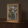 Olifant - Watercolor - Wilde dieren - Luxe Light Box met kabel (Tafellamp) klein -z3d_website