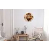 Leeuwenkop - Lijnen - Crème Wandcirkel aluminium klein -woonkamer