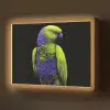 Papegaai - Veren - Opvallend - Groen Light Box met batterij (Wandlamp) middel -z3d_website