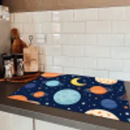Ruimte - Planeten - Kleurrijk Inductie beschermer vinyl 3mm klein -sfeer3