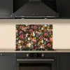 Bloemen - Vlinder - Design - Kunst - Abstract - Schilderij - Oude meesters keuken achterwand spatscherm klein -sfeer1
