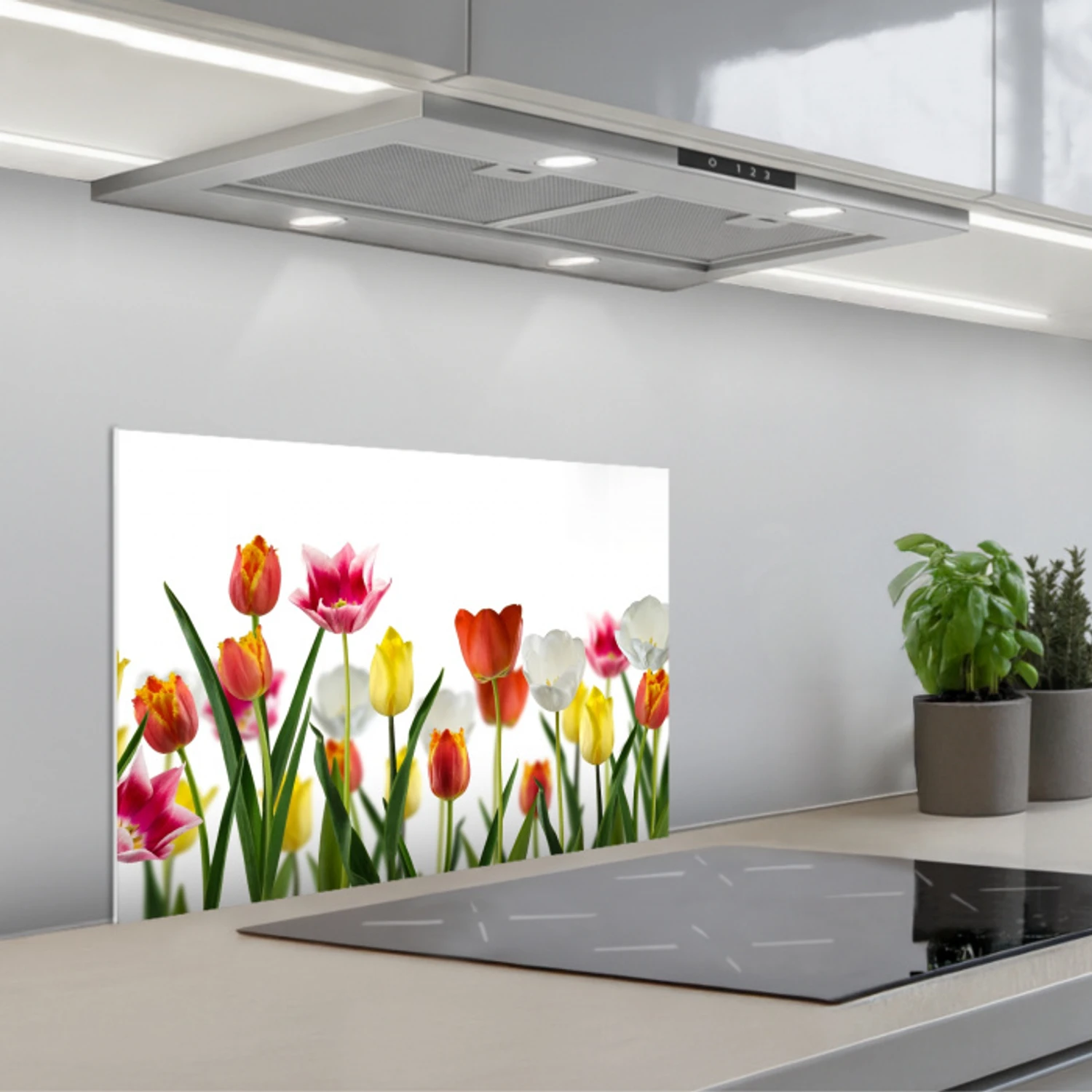 Bloemen - Tulpen - Kleurrijk keuken achterwand spatscherm klein -3d_schuin