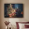 Kerstman - Haard - Donker Textielframe - compleet frame klein -sfeer1