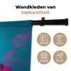 Vrouw - Kauwgom - Zonnebril - Oranje Wandkleed katoen klein -sfeer2
