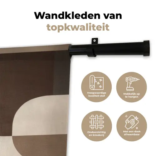 Geometrisch - Geweven structuur - Modern Wandkleed katoen klein -sfeer2