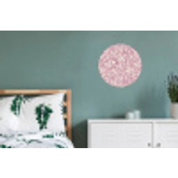 Kronkelende lijn - Magenta - Crème Wandcirkel aluminium klein 190 -slaapkamer