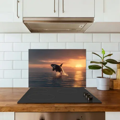 Orka - Zee - Zonsondergang keuken achterwand spatscherm klein -sfeer2