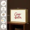 Ciao bella - Rood - Wit - Minimalistisch Light Box met batterij (Wandlamp) middel -USP_websiteoverzichtNL