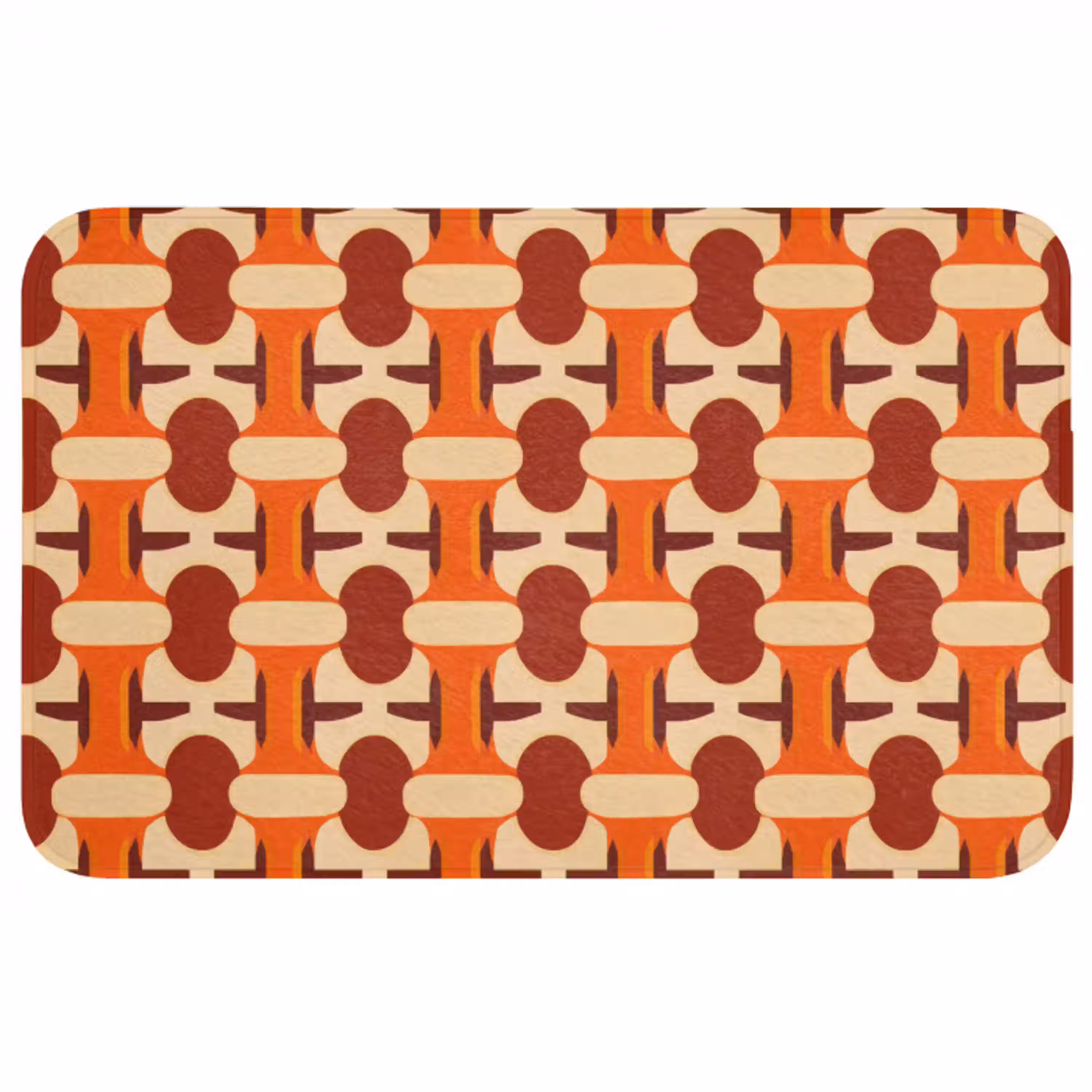 Geometrisch - Retro - Oranje WCmat middel 1009 -3d