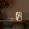 Leeuw - Portret - Verfspatten - Grijs Light Box met kabel (Tafellamp) klein -sfeer4