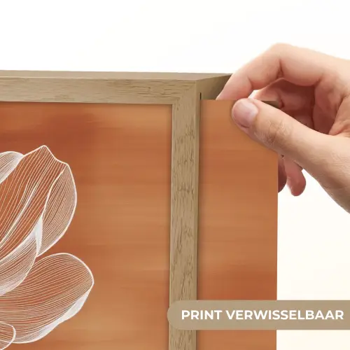 Bloem - Minimalistisch - Wit Light Box met batterij (Wandlamp) middel -USP_websiteprintNL
