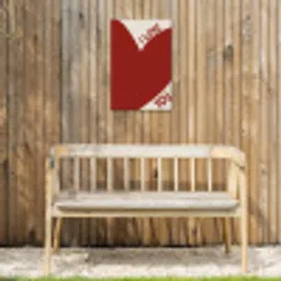 Loveyou - Rood - Hart Tuinposter op houten frame 2 cm dik klein -sfeer4