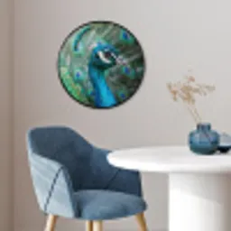 Pauw - Veren - Blauw Fotolijst rond zonder passe partout klein -sfeer2