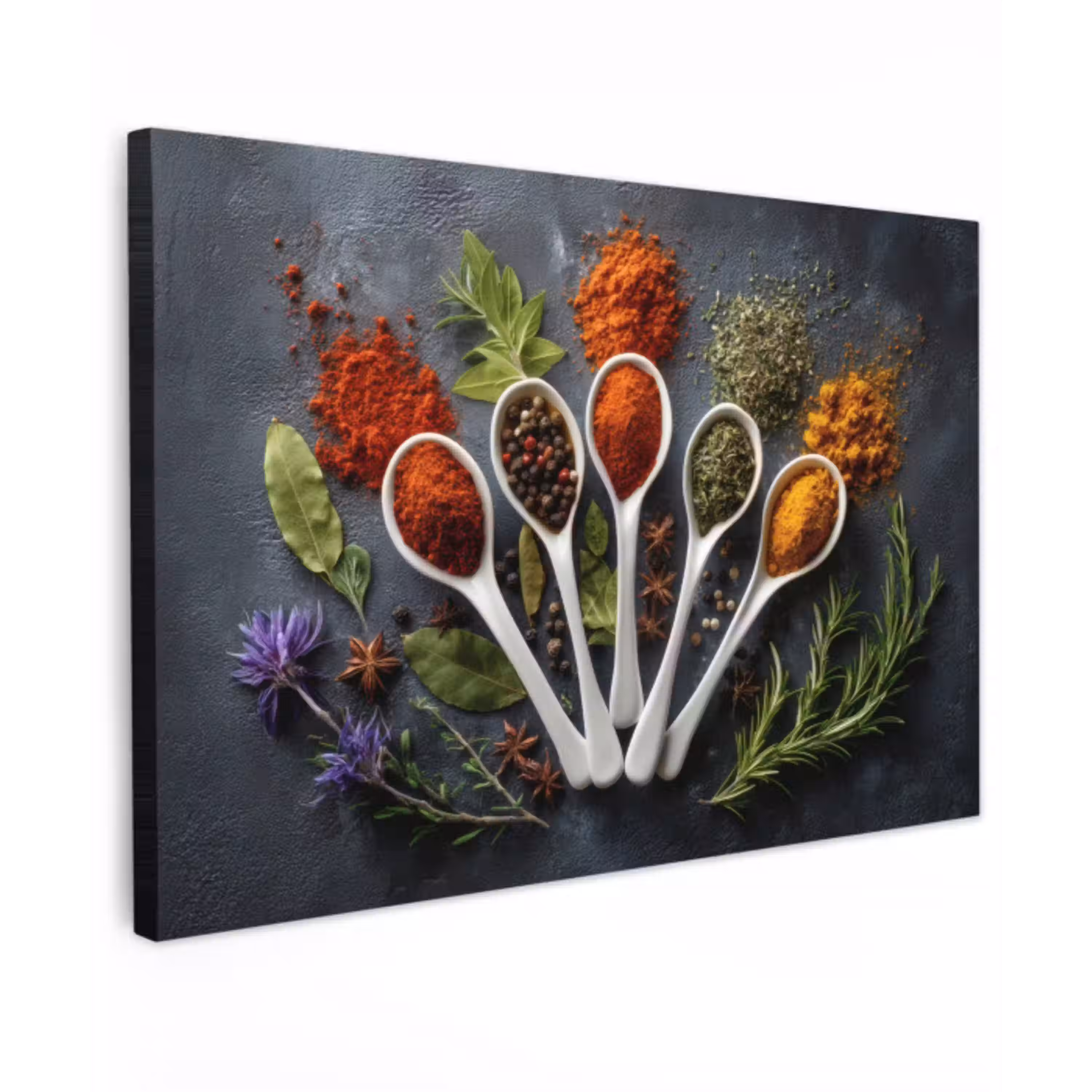 Lepels - Wit - Poeder - Kruiden canvas 2cm klein -z3d