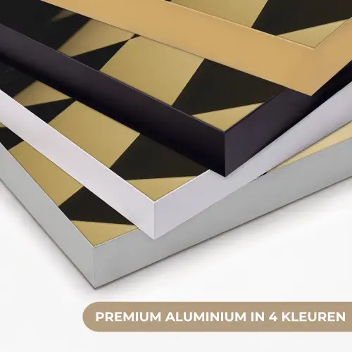 Koningin - Schaakstuk - Geblokt - Goud Textielframe zwart klein -USP_kleurenNL