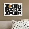 Abstracte kunst - Zwart - Modern - Beige canvas 2cm klein -sfeer3