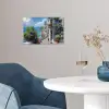 Huizen - Zee - Bomen - Bloemen poster papier klein -sfeer3