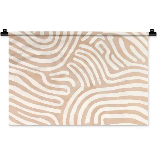 Beige - Aardspatroon Wandkleed katoen klein -zz3d