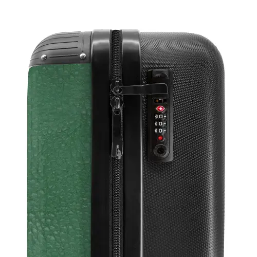 Lederen look kleur groen NBS - Handbagage koffer - Volwassenen Unisex middel -slot