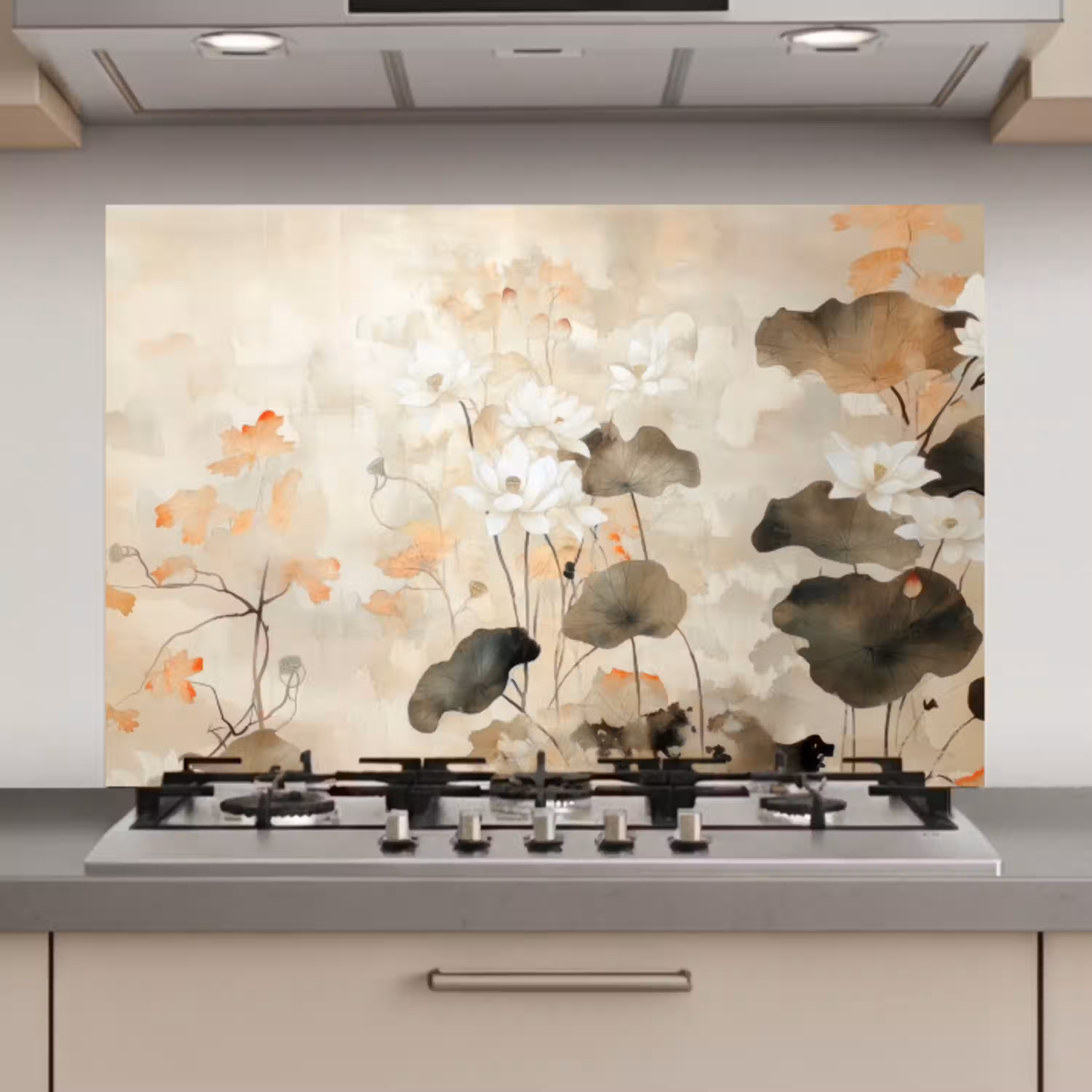 Bloemen - Japandi - Wabi sabi keuken achterwand spatscherm klein -3d_website