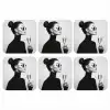 Vrouw - Champagne - Modern onderzetter kurk middel -3d