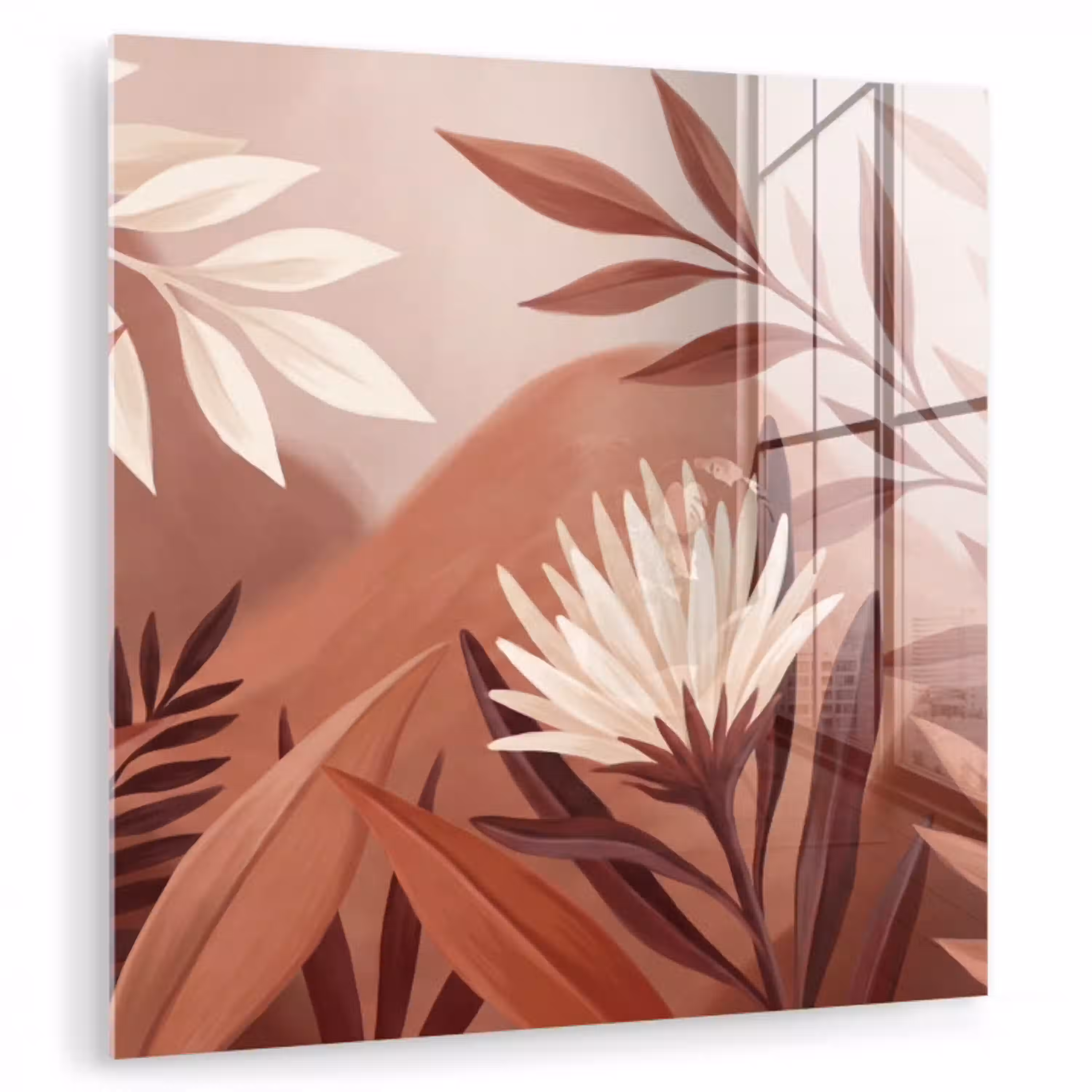 Planten - Bladeren - Botanisch - Modern - Bruin plexiglas 5mm klein -zzzproduct_nieuw