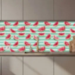 Watermeloen - Strepen - Groen keuken achterwand 2 middel 871 zz_3dshopping