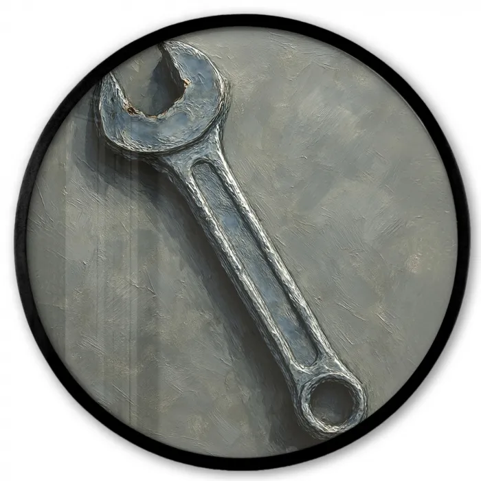 Steeksleutel - Schilderij - Gereedschap - Verf Fotolijst rond zonder passe partout klein -3d