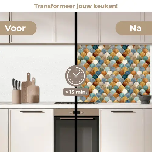 Schubvorm - Aardetinten - Metallic - Glans keuken achterwand 2 middel 871 -voor-na2_NL