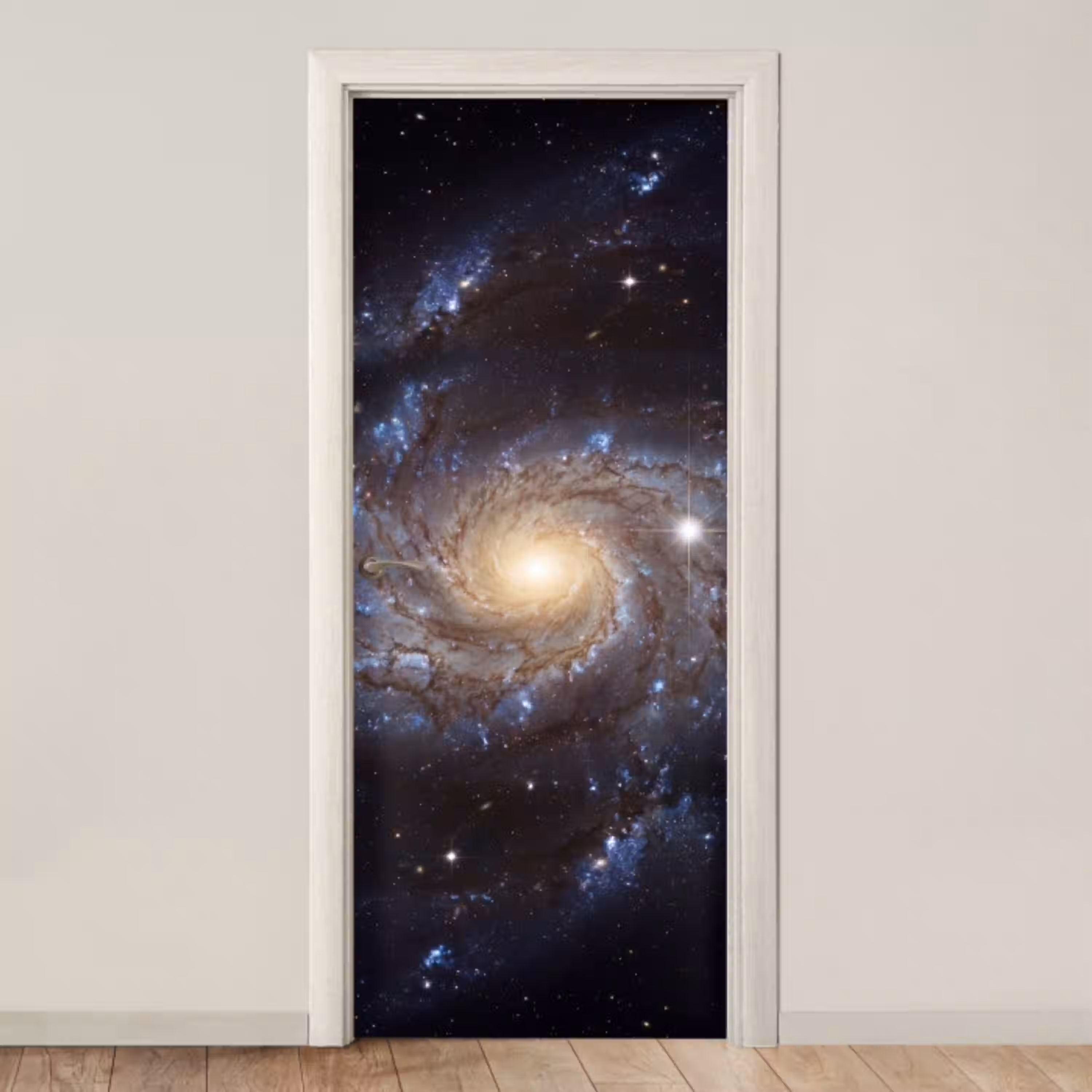 Kosmos - Sterrenstelsel - Donker deurposter klein -3d_beige