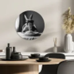Konijn - Bunny - Zonnebril - Tafelkleed - Pasta - Schattig KitchenYeah - Keuken - Wandcirkel Forex klein -sfeer2